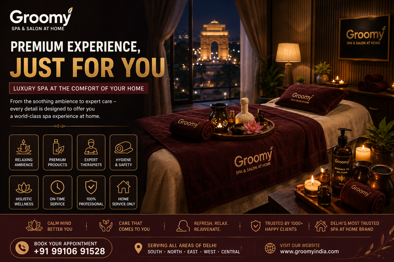 Luxury home spa experience in Delhi