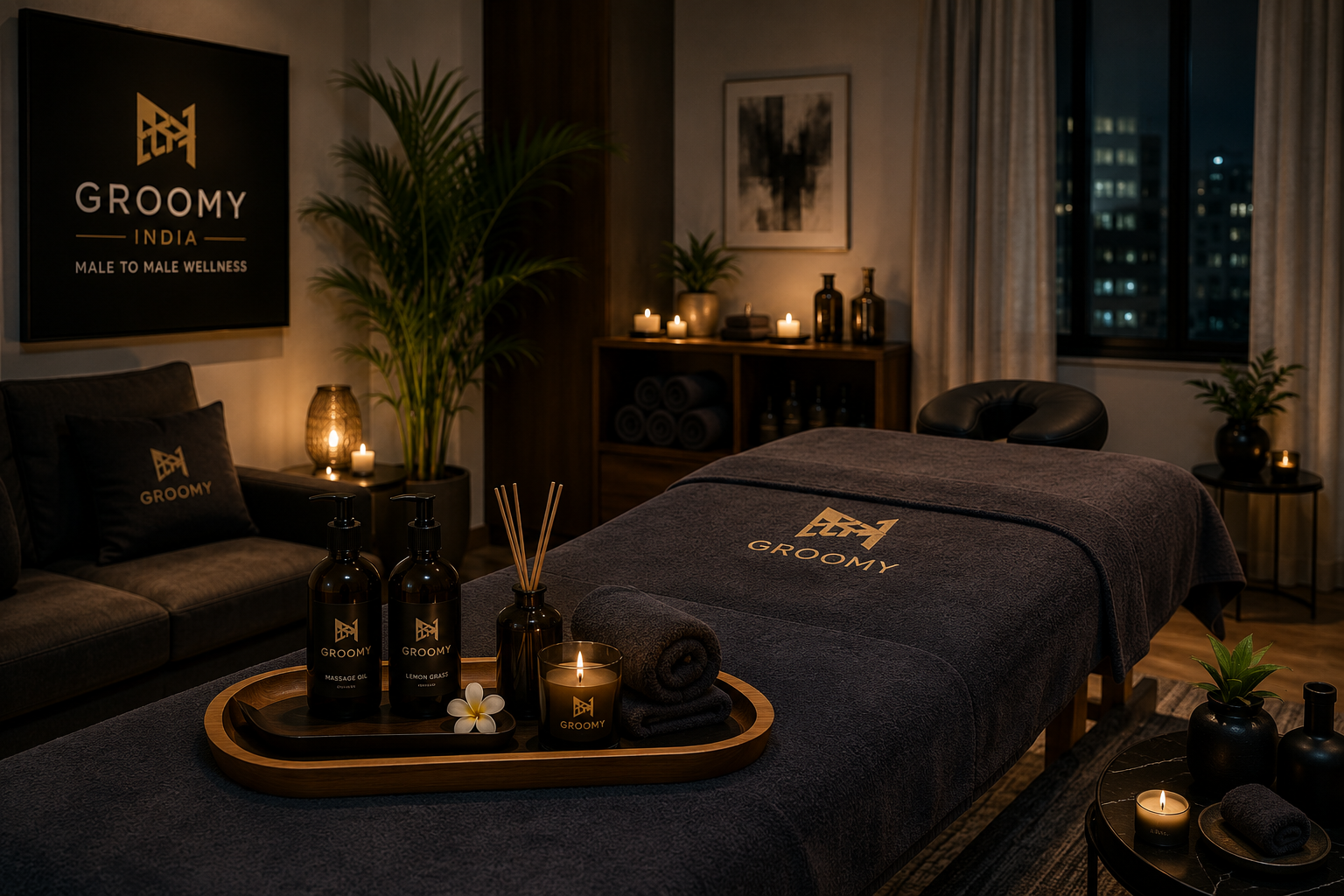 Premium spa products used by Groomy India