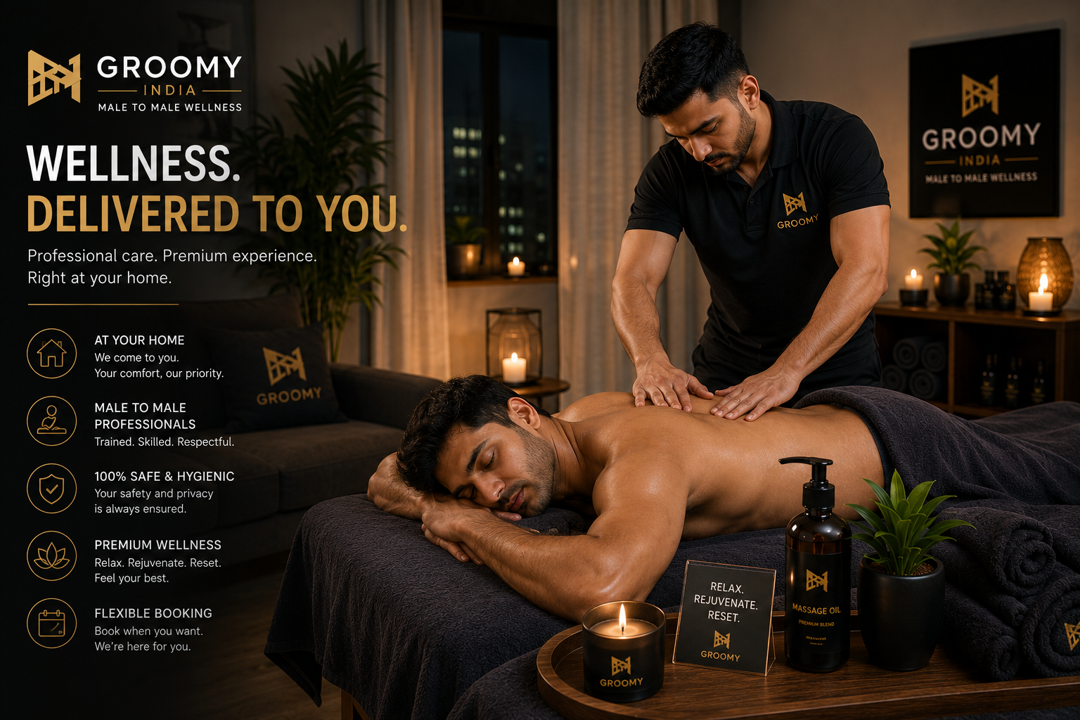 Male wellness experience at home