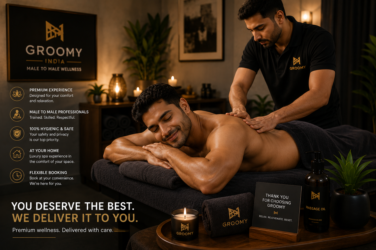 Premium male home spa experience