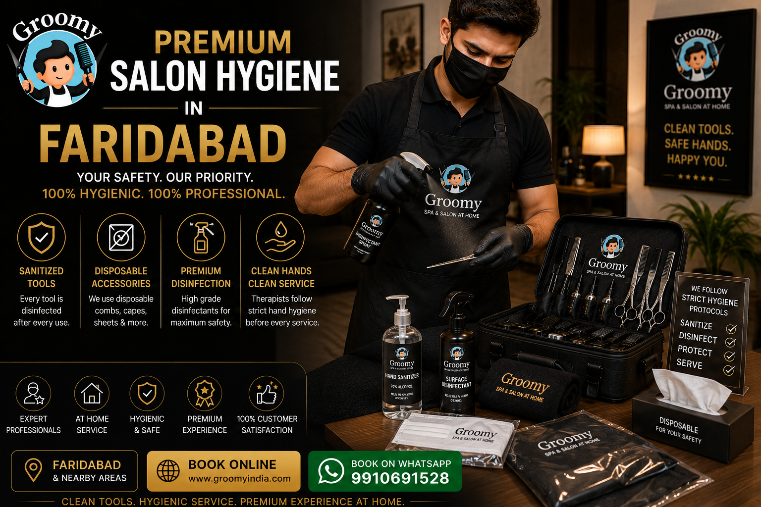 Hygiene and safety during home salon service