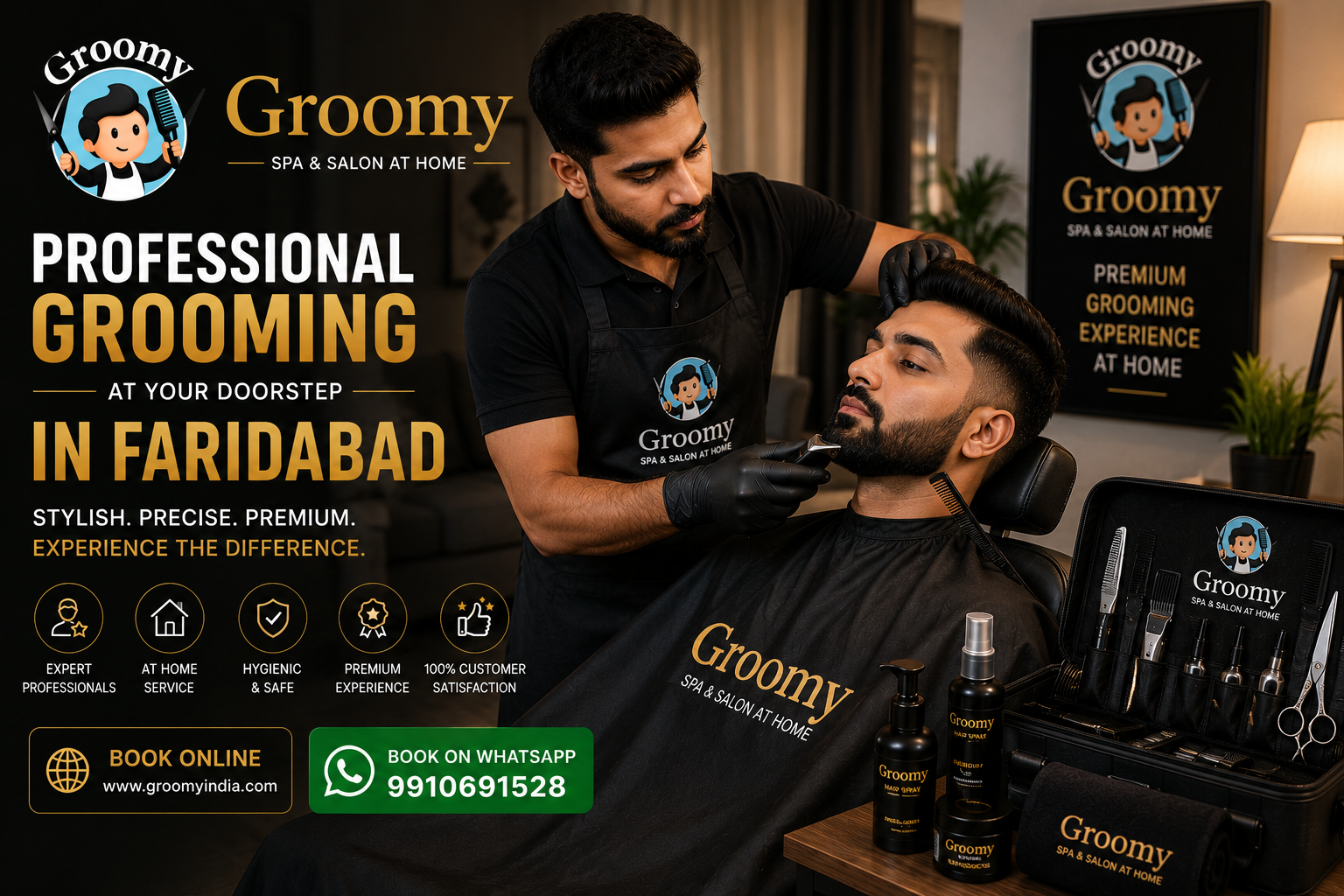 Professional grooming service at home in Faridabad