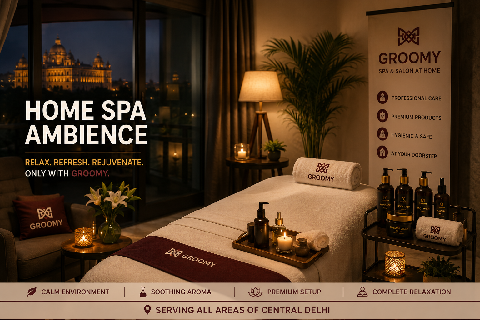 Premium home spa ambience in Central Delhi