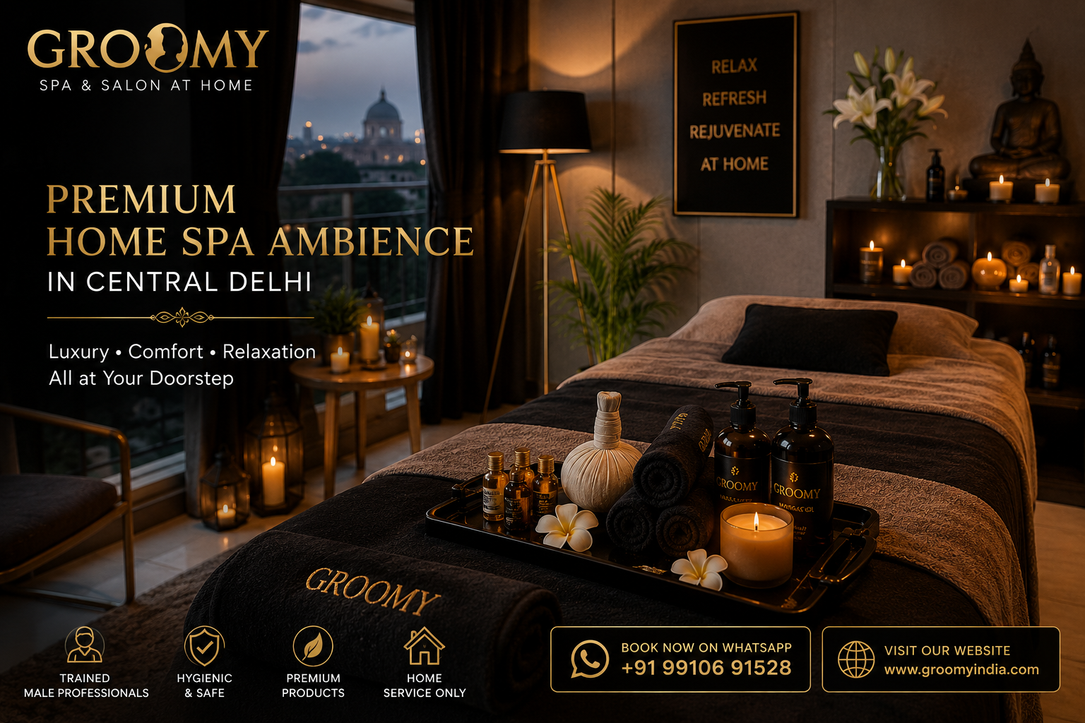 Premium home spa setup in Central Delhi