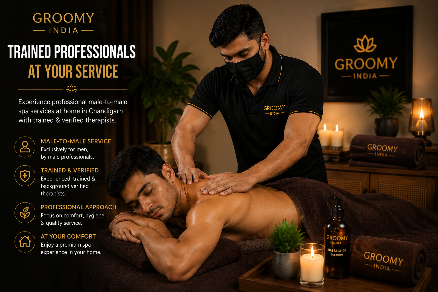 Professional male-to-male massage experience in Chandigarh