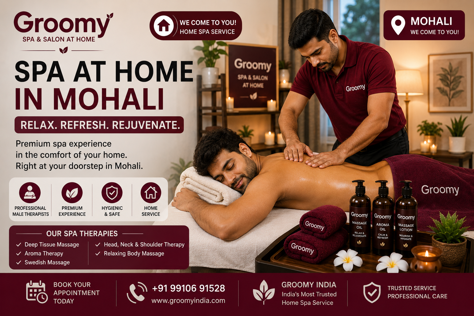Happy Groomy spa customer in Mohali