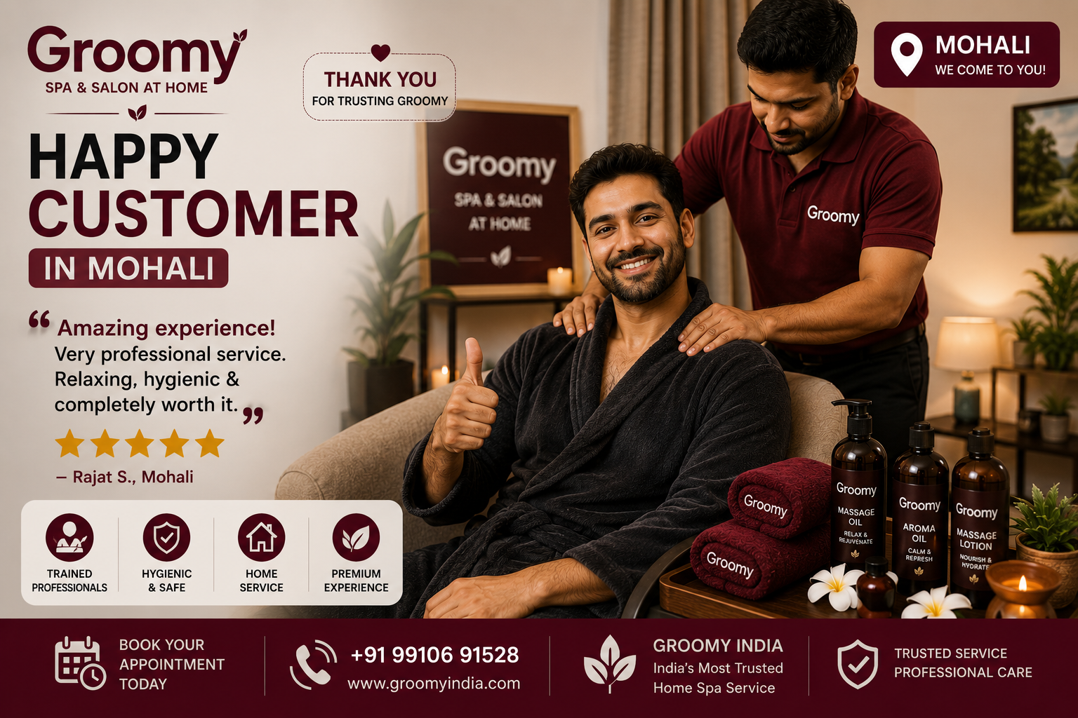 Spa at Home in Mohali by Groomy India