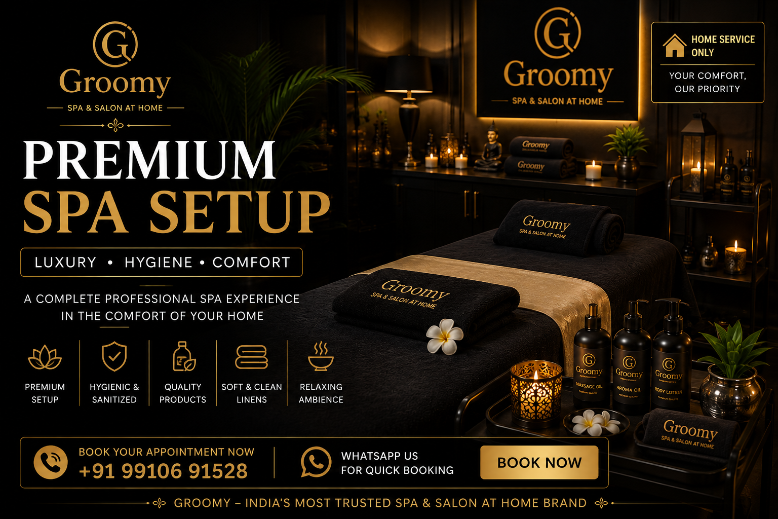 Luxury spa setup at home in North Delhi
