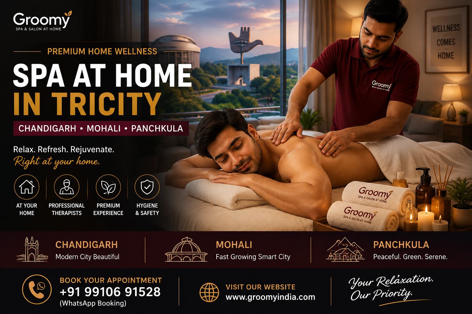 Premium spa at home experience in Tricity