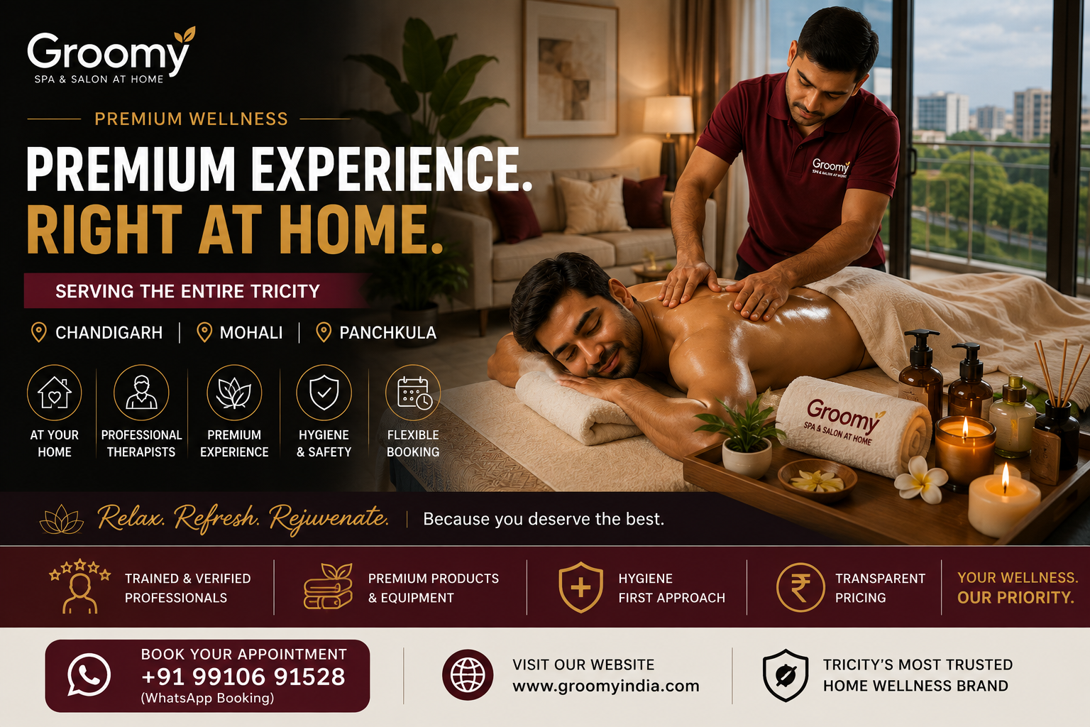Premium home spa experience in Tricity